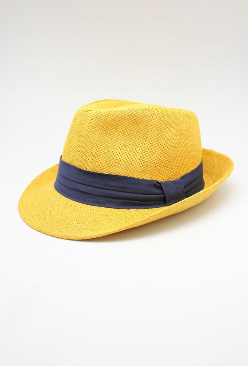 Wholesaler Hologramme Paris - Navy small ribbon brimmed paper hat