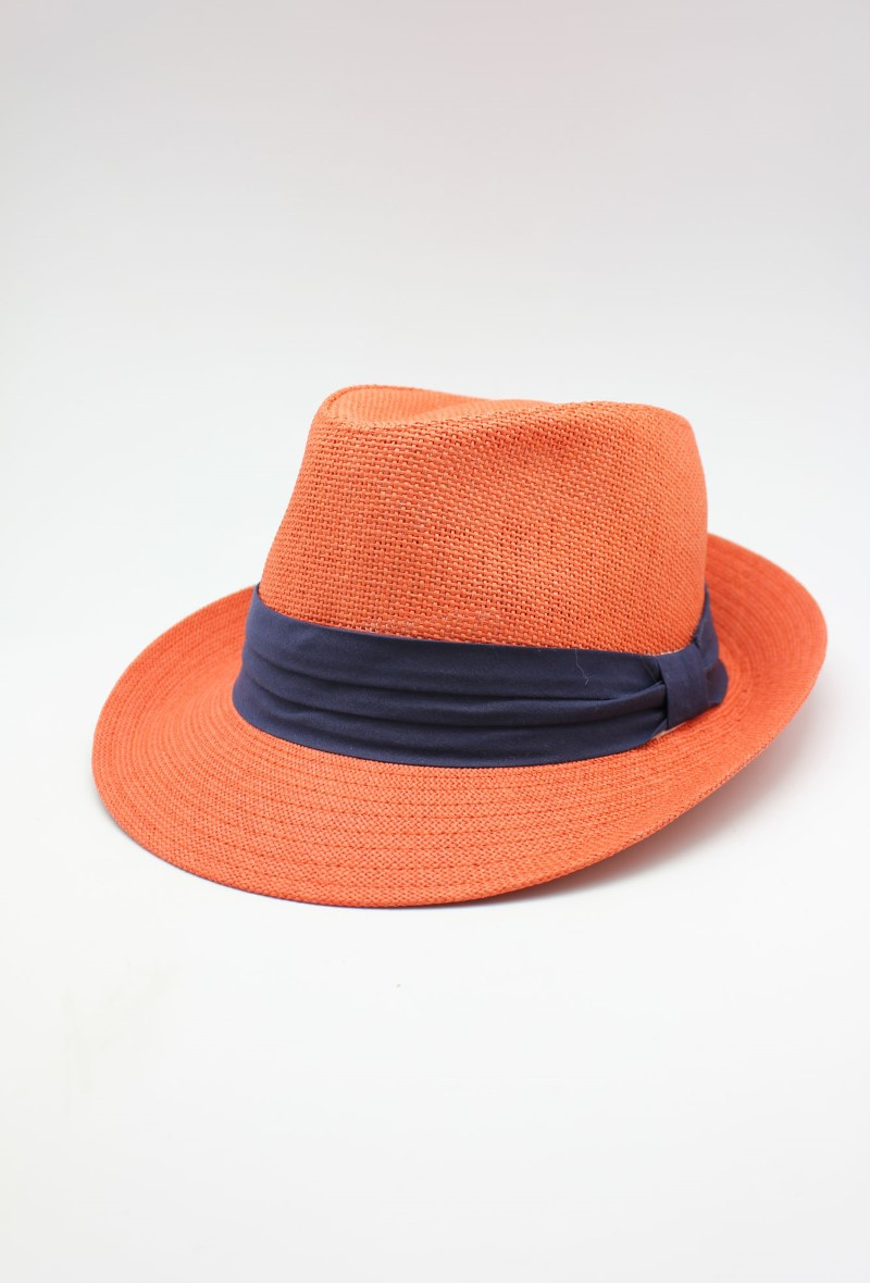 Wholesaler Hologramme Paris - Navy small ribbon brimmed paper hat