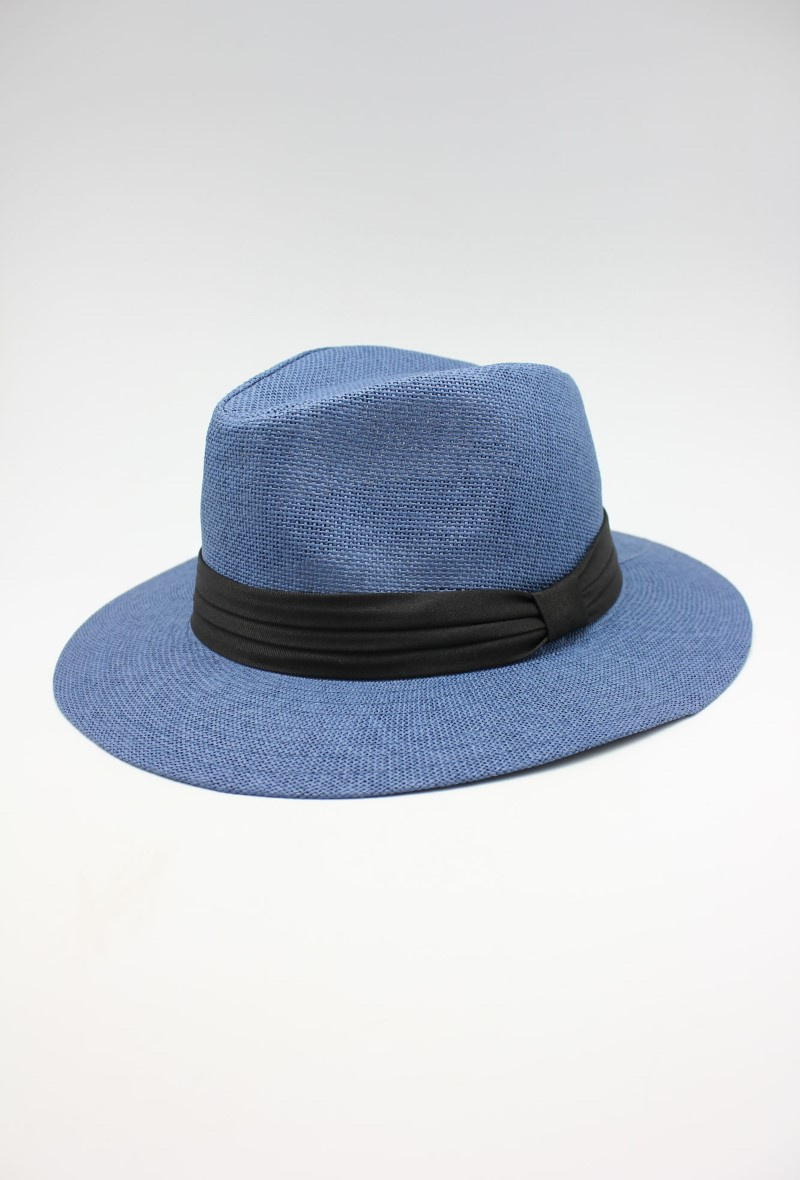 Wholesaler Hologramme Paris - Wide brim paper hat with contrasting black ribbon