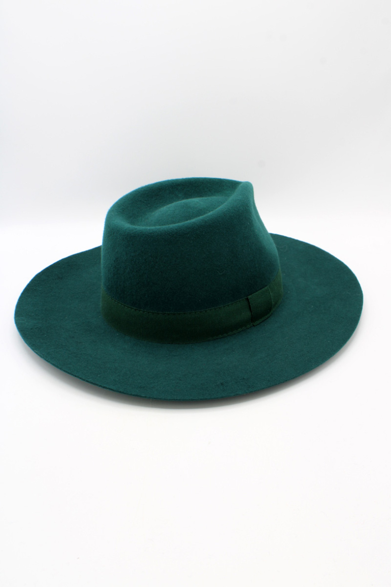 Grossiste Hologramme Paris - Chapeau italien en laine large avec ruban