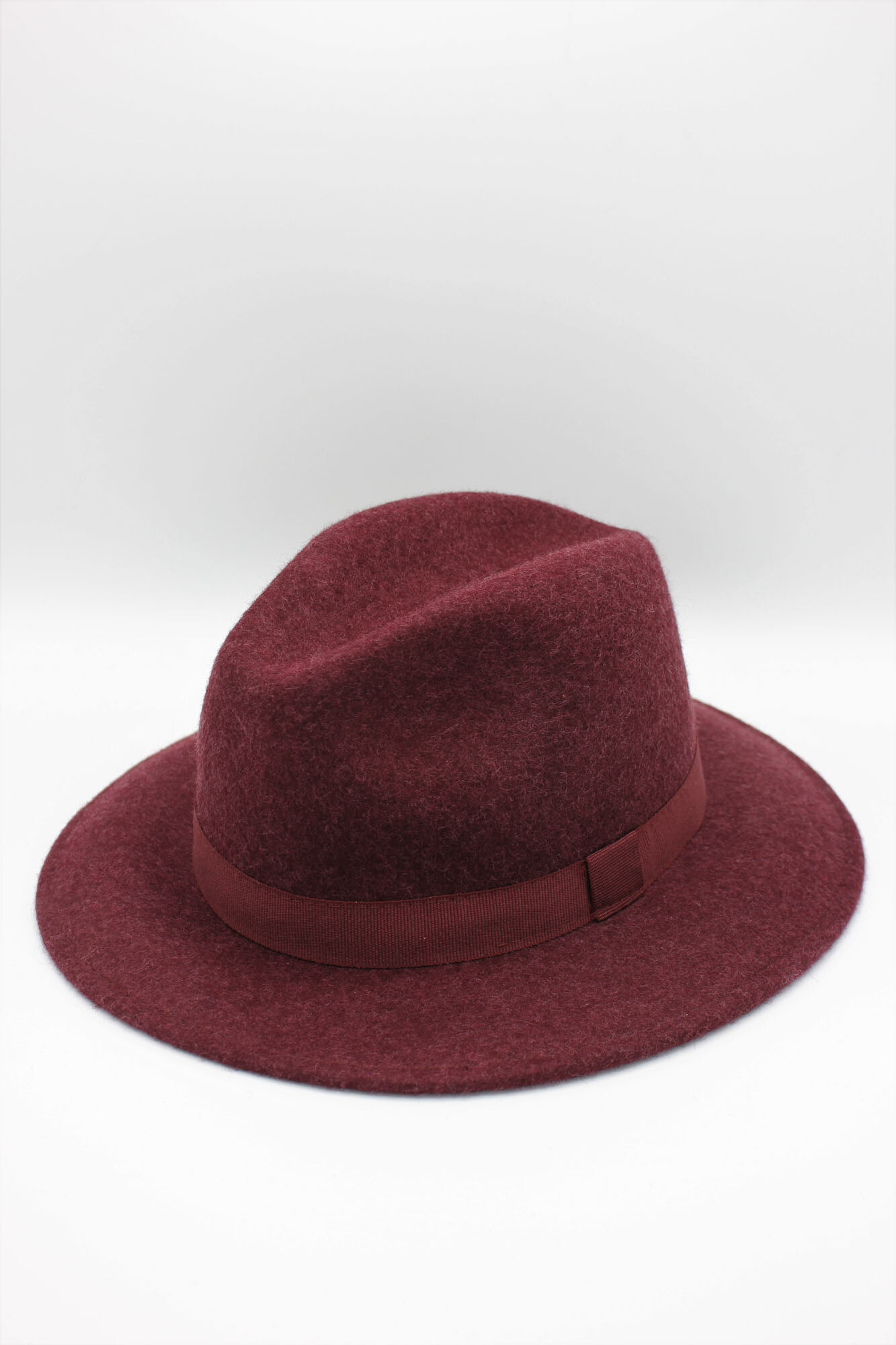 Großhändler Hologramme Paris - Italienischer Fedora aus melierter reiner Wolle Art.01 Mix Bordeaux