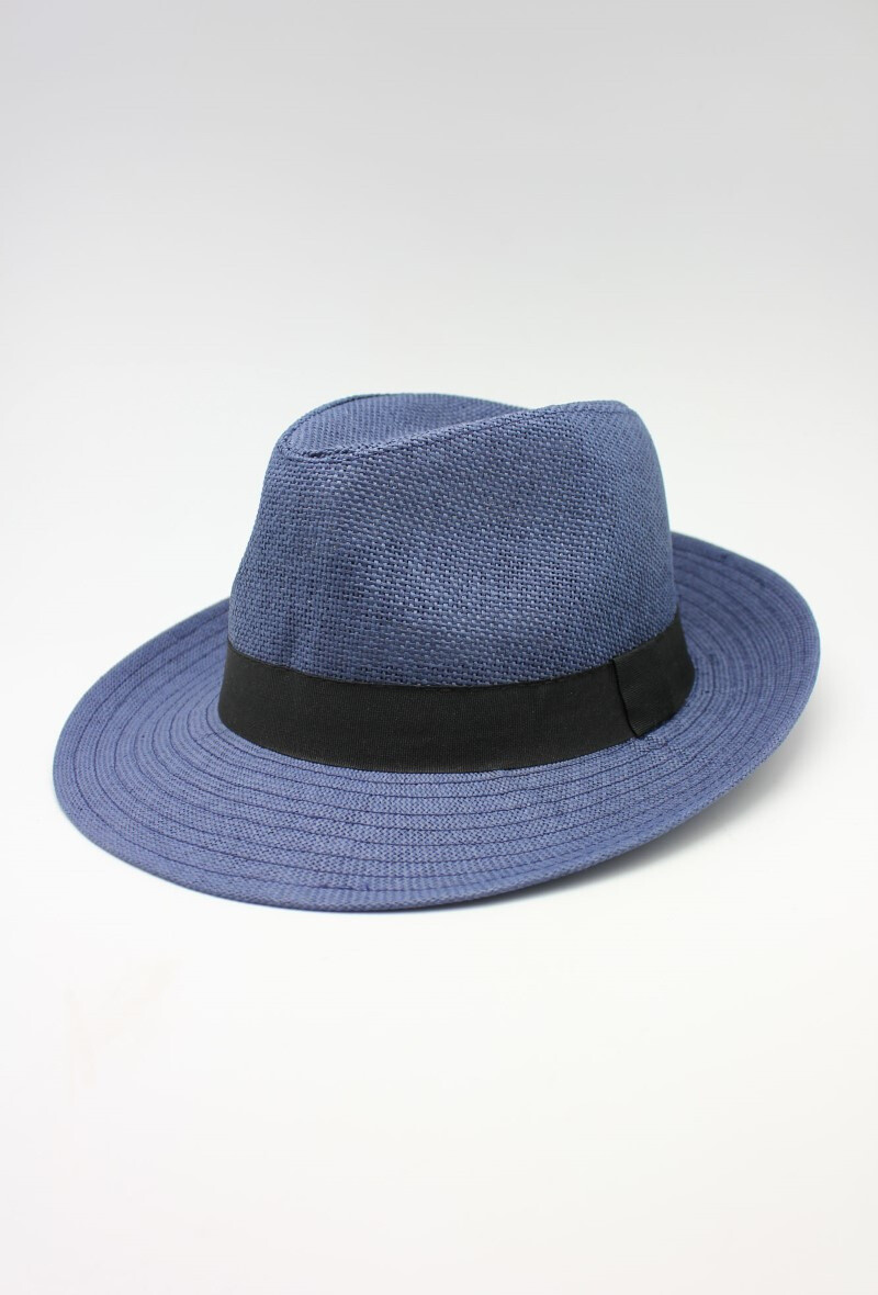Wholesaler Hologramme Paris - Wide brimmed paper hat with black Gros Grain