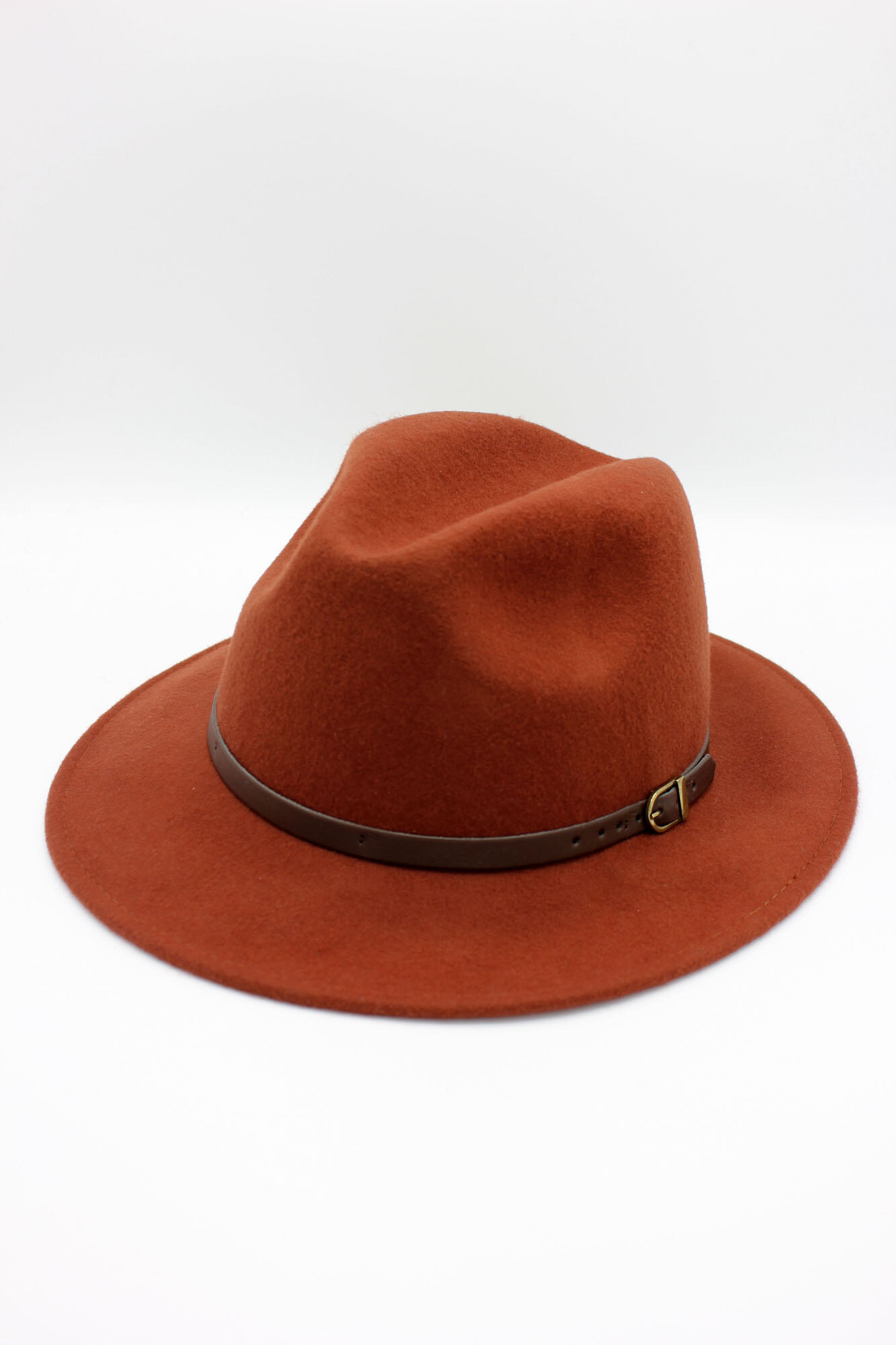 Grossista Hologramme Paris - Fedora italiano in pura lana classica con cintura in pelle