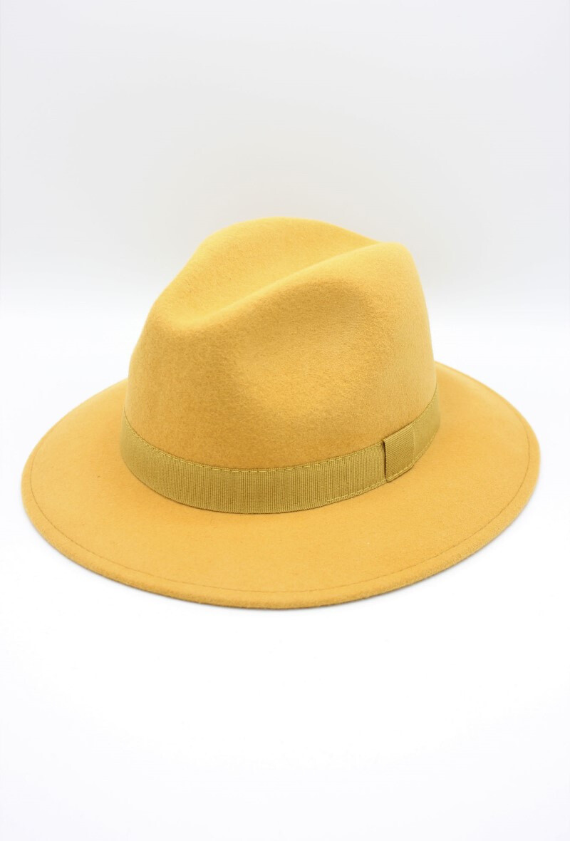 Grossiste Hologramme Paris - Fedora Italien en laine Nouveau-Art.01 Senape