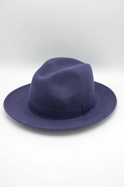 Grossiste Hologramme Paris - Fedora Italien en laine Art.01 Indigo Grossiste Hologramme Paris - Fedora Italien en laine Art.01 Indigo