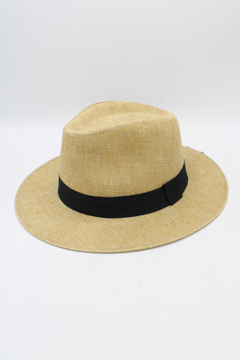Wholesaler Hologramme Paris - Wide-brimmed Black Polyester Hat with Grosgrain