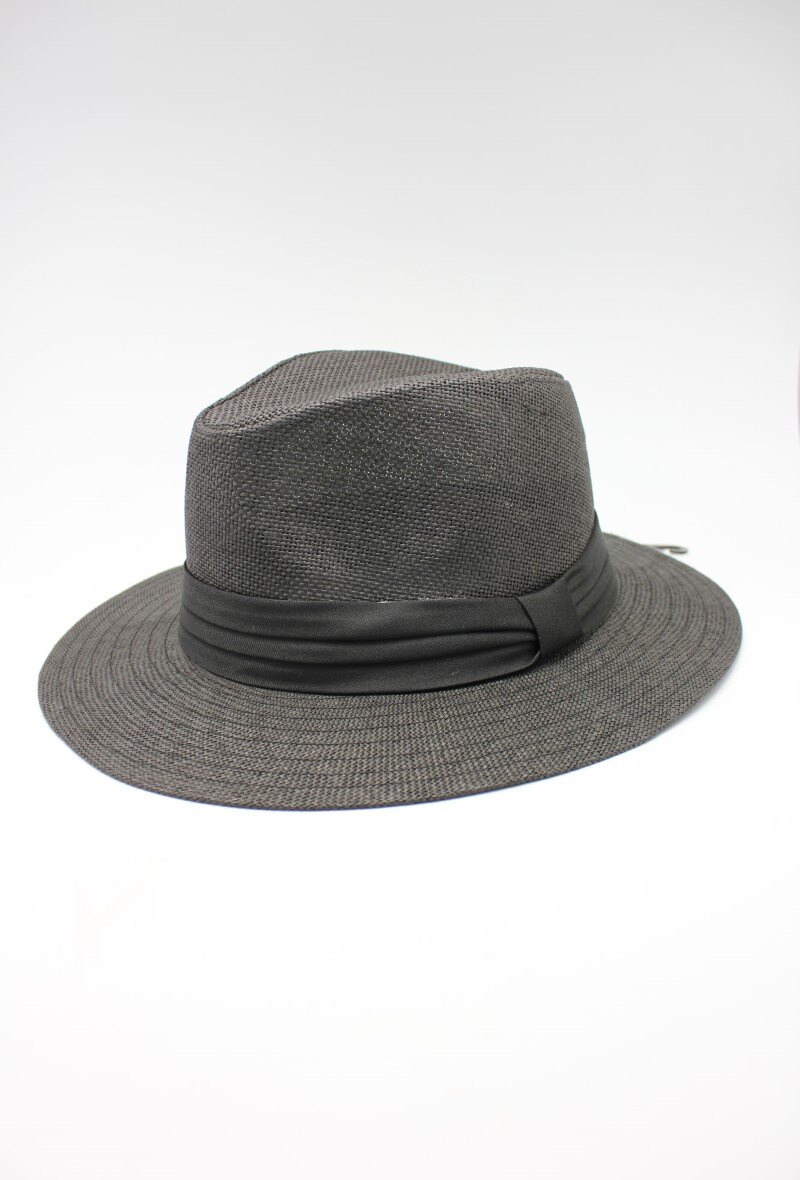 Wholesaler Hologramme Paris - Wide-brimmed paper hat with contrasting black ribbon