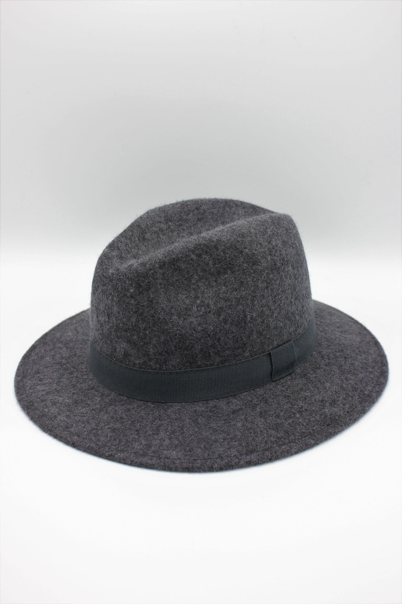 Grossiste Hologramme Paris - Fedora Italien en pure laine chiné Nouveau-Art.01 Mix Gris fonce