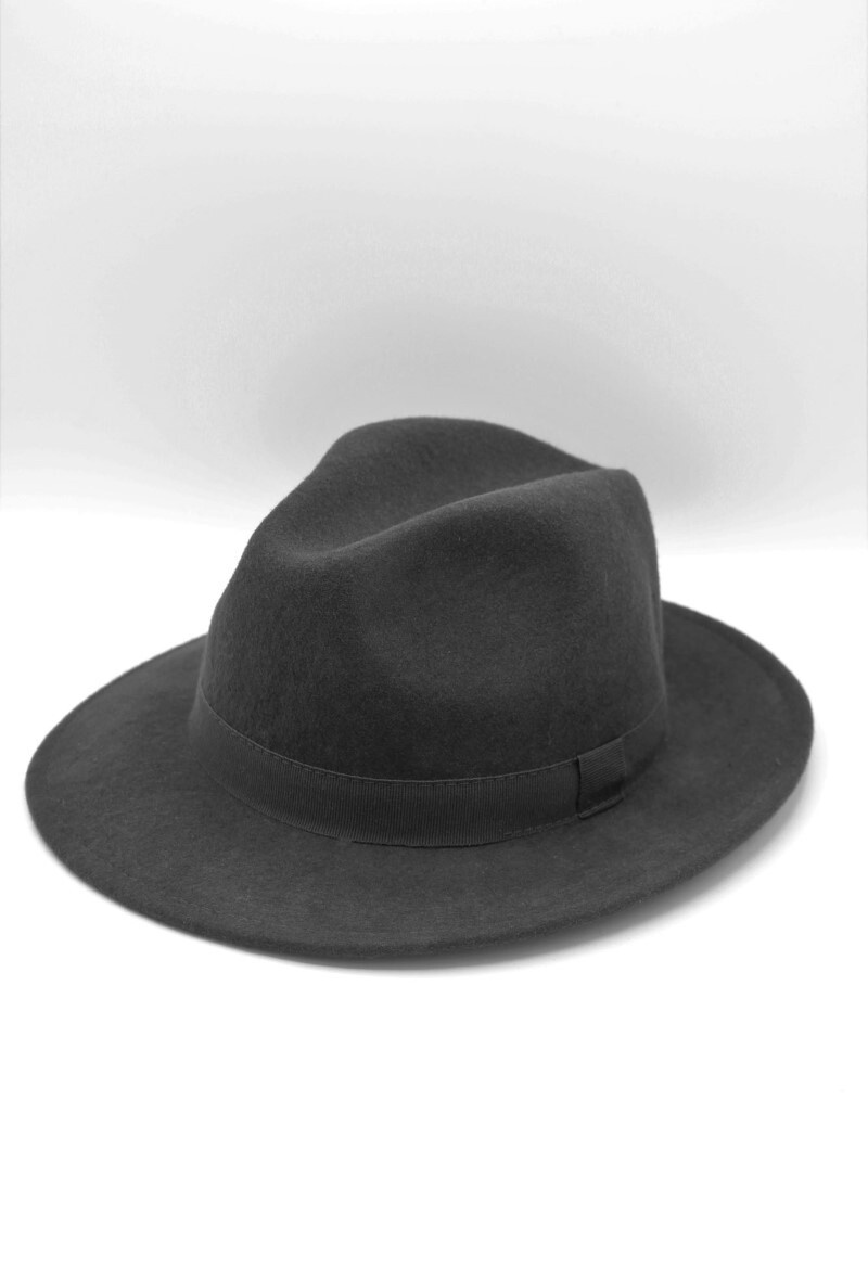 Grossiste Hologramme Paris - Fedora Italien en laine Nouveau-Art.01 Gris foncé