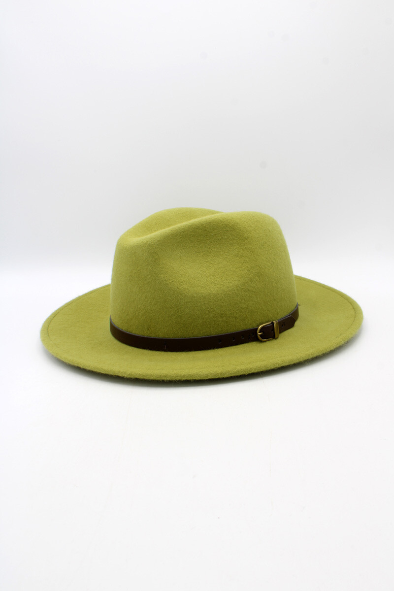 Großhändler Hologramme Paris - Italienischer Fedora aus klassischer reiner Wolle mit Ledergürtel