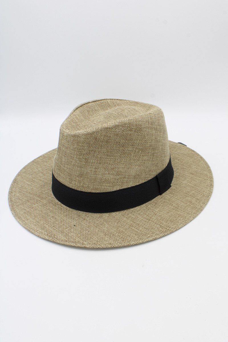 Wholesaler Hologramme Paris - Wide-brimmed Black Polyester Hat with Grosgrain
