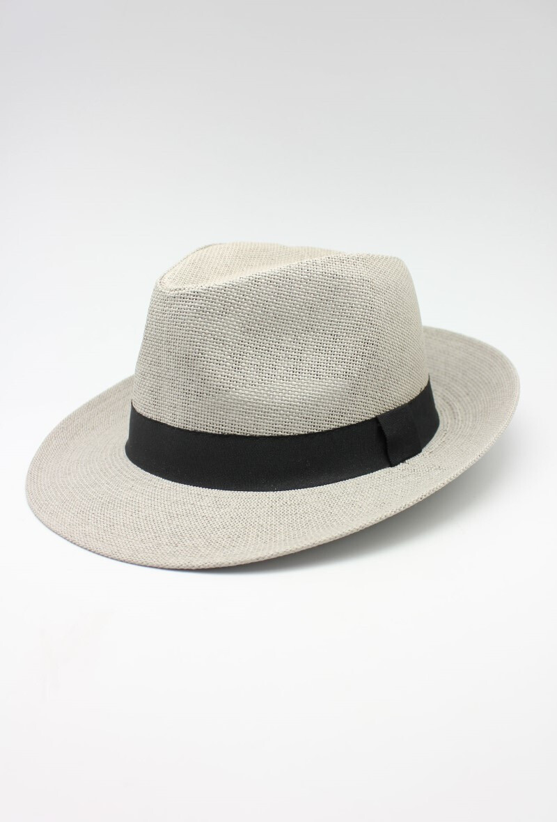 Wholesaler Hologramme Paris - Wide brimmed paper hat with black Gros Grain