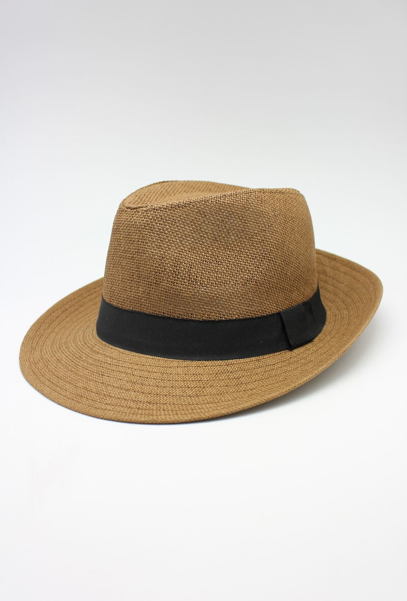 Wholesaler Hologramme Paris - Wide brimmed paper hat with black Gros Grain