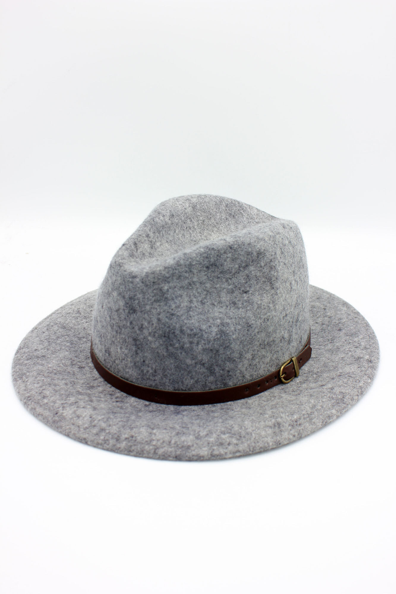 Grossista Hologramme Paris - Fedora italiano in pura lana Art.02 Mix Grigio chiaro