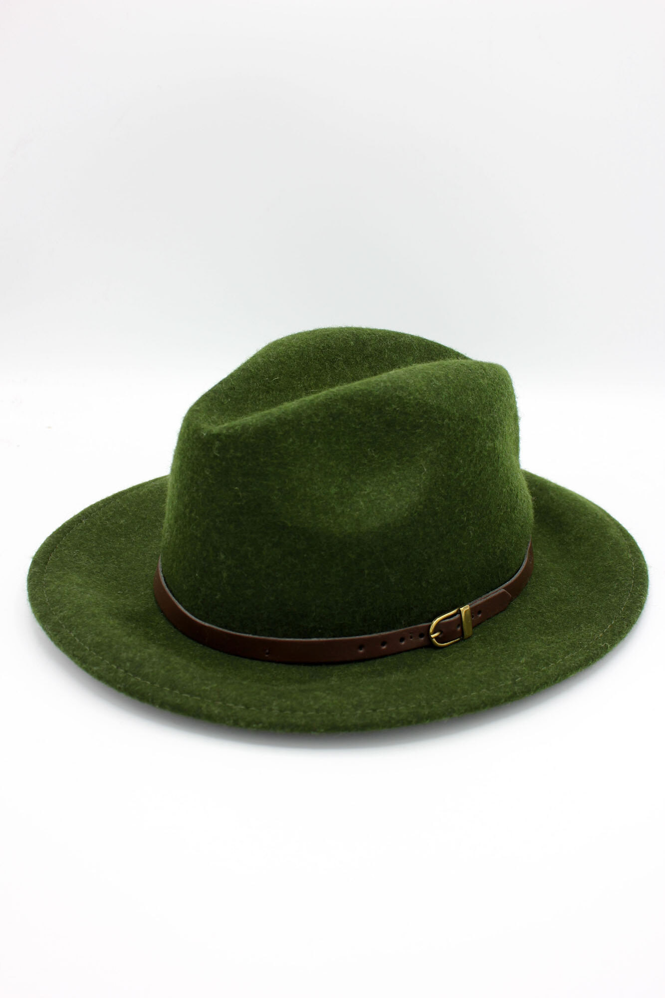 Großhändler Hologramme Paris - Italienischer Fedora aus melierter Wolle mit Ledergürtel