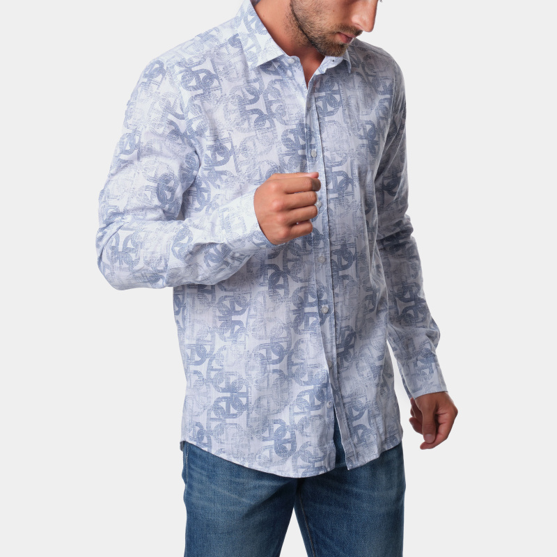 Grossiste Hopenlife - Chemise imprimée manches longues homme