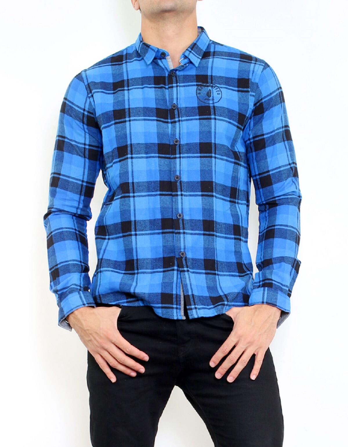 Grossiste Hopenlife - Chemise à carreaux en coton avec logo