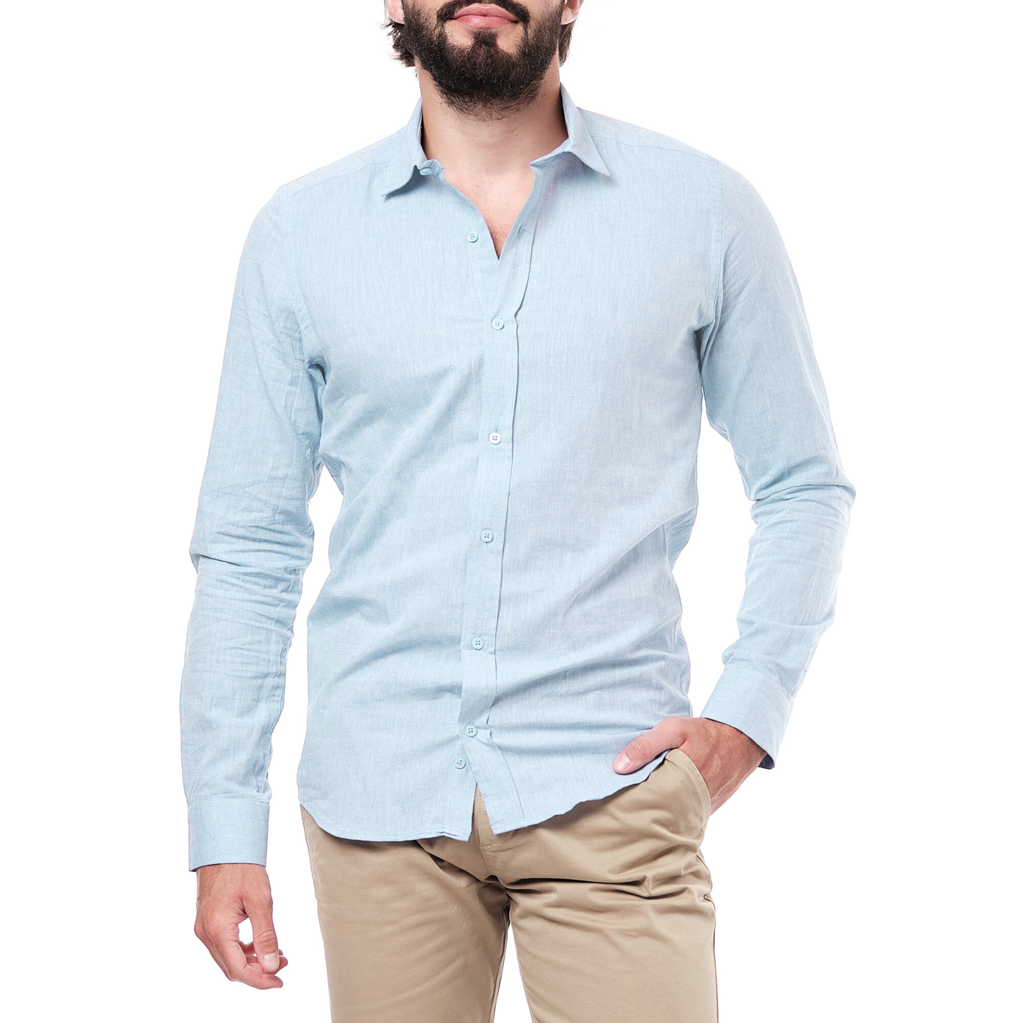 Grossiste Hopenlife - Chemises en coton et lin manches longue