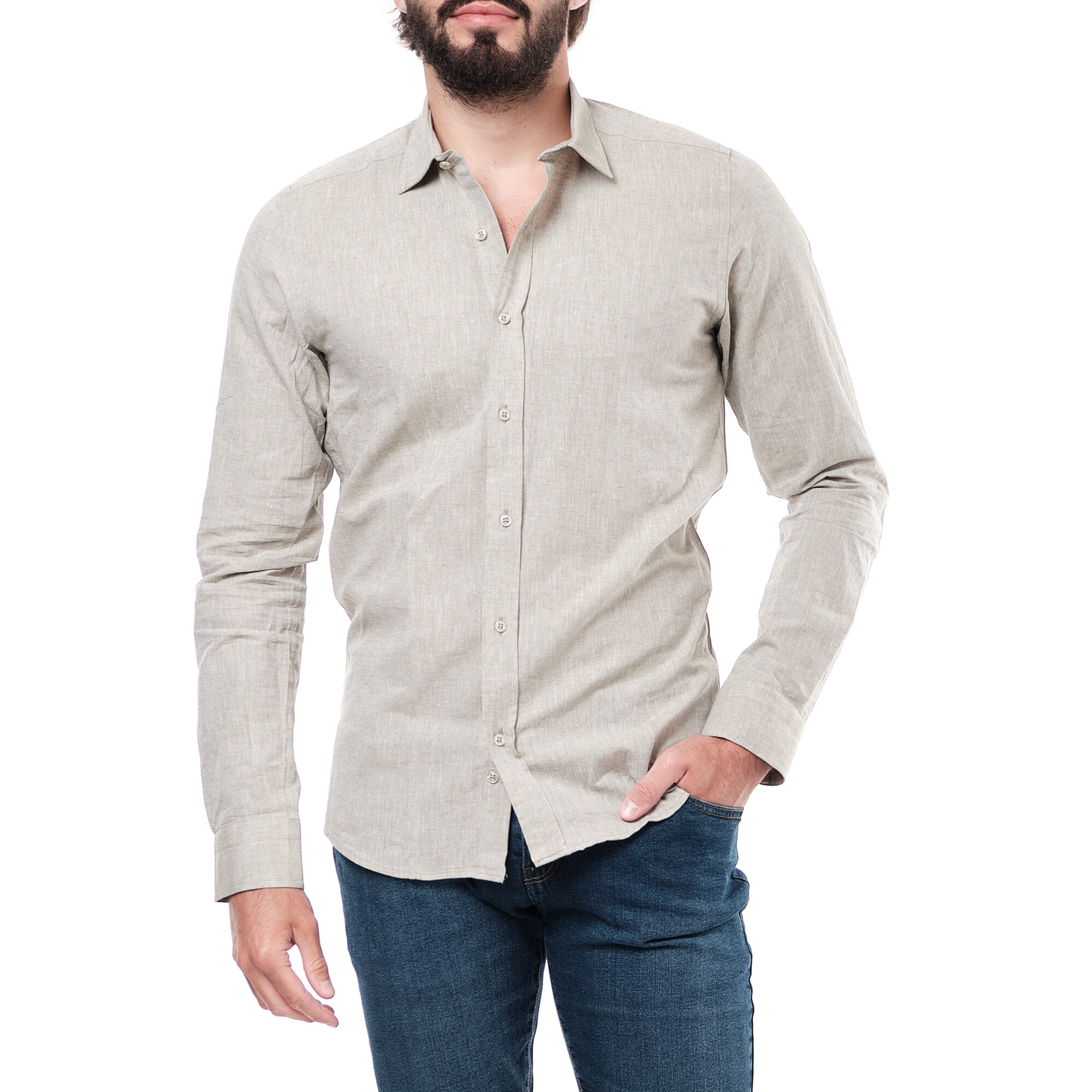 Wholesaler Hopenlife - Solid cotton and linen shirt