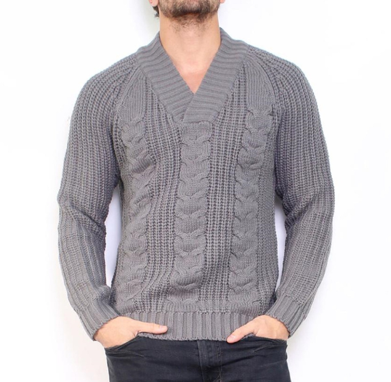 Grossiste Hopenlife - Pull en maille col chale homme : Fin de série