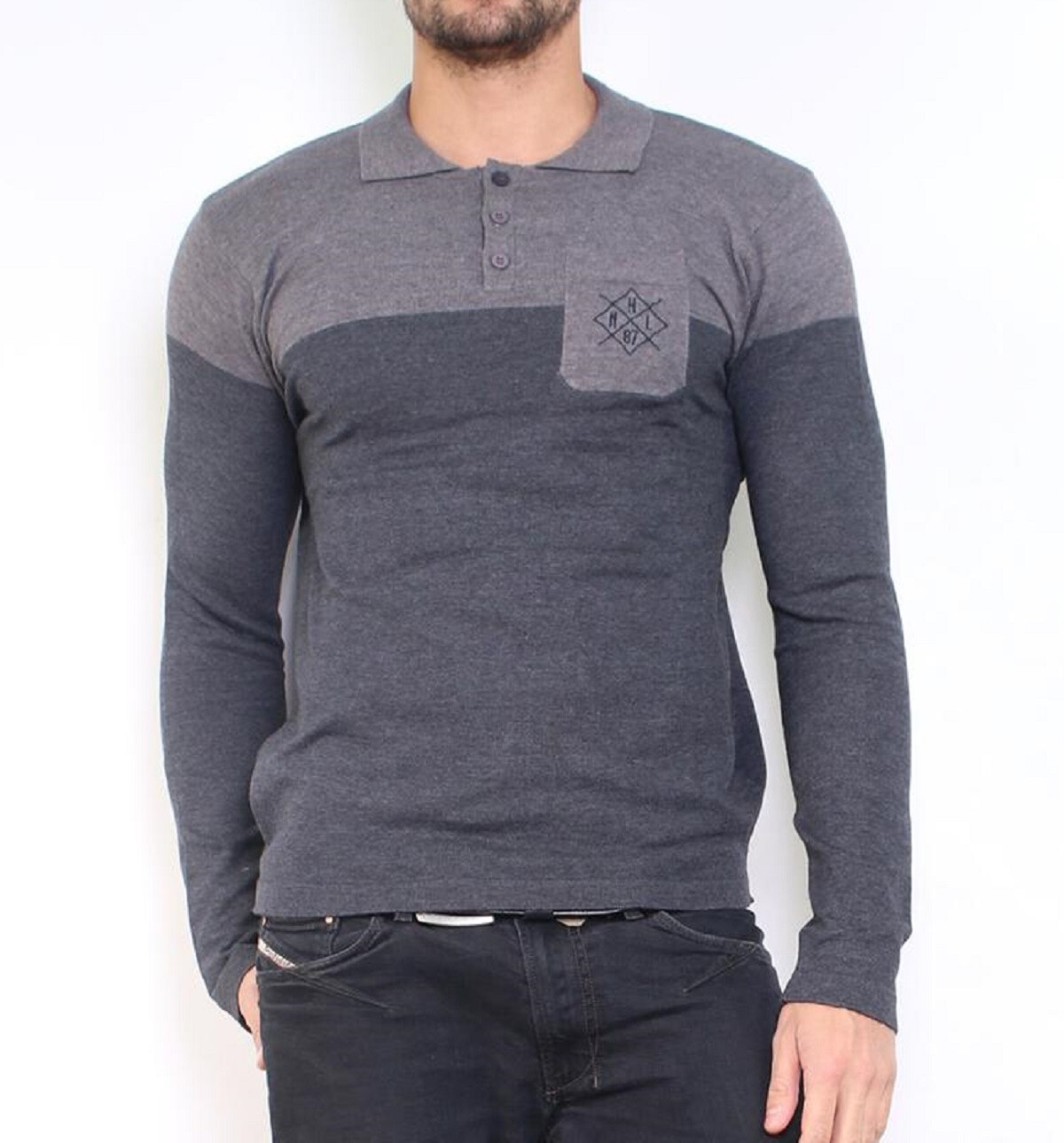 Wholesaler Hopenlife - Two-tone polo collar sweater