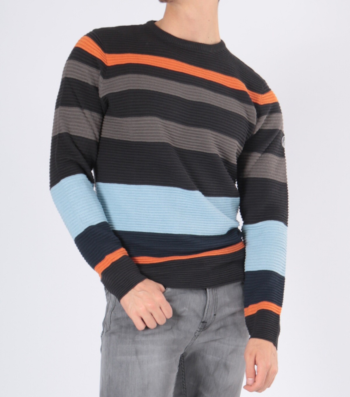 Mayorista Hopenlife - Suéter de cuello redondo a rayas multicolor