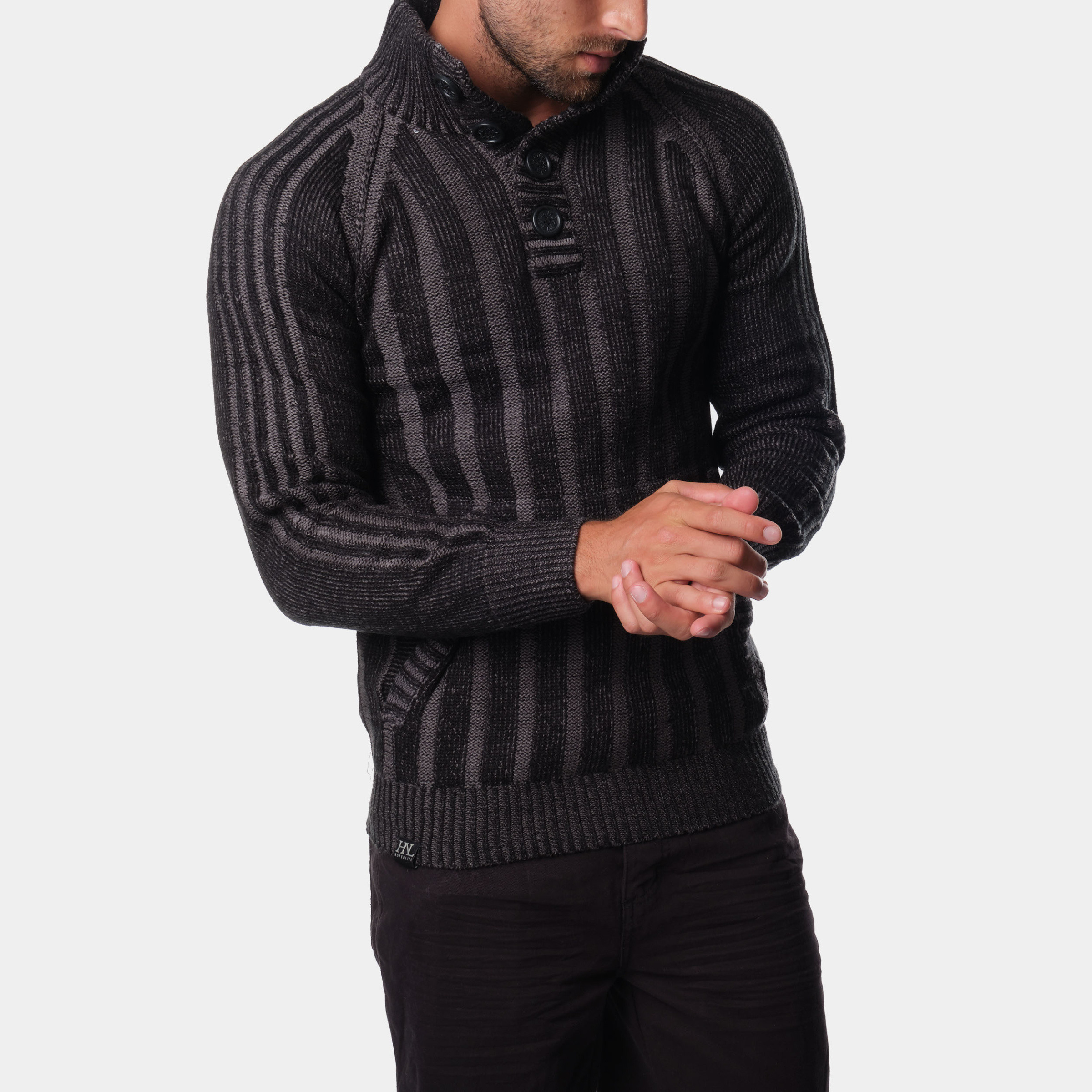 Wholesaler Hopenlife - Striped knit turtleneck sweater, end of line