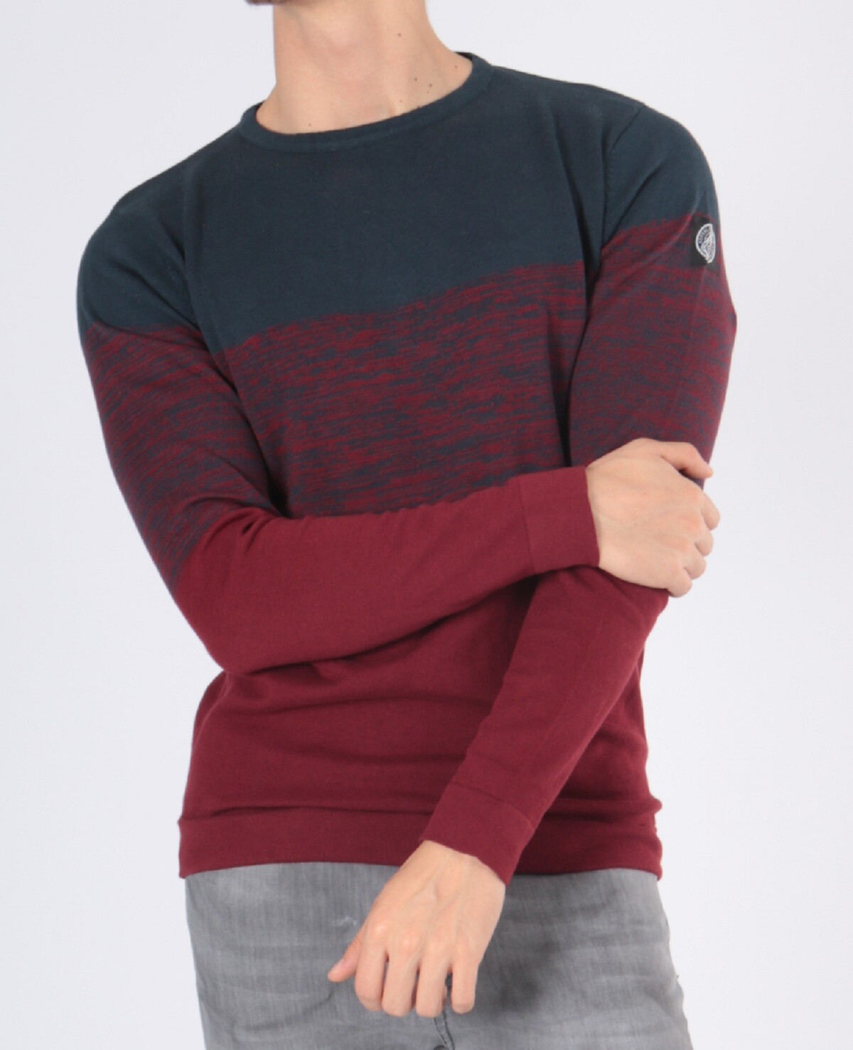 Grossista Hopenlife - Maglione leggero in cotone mélange bicolore