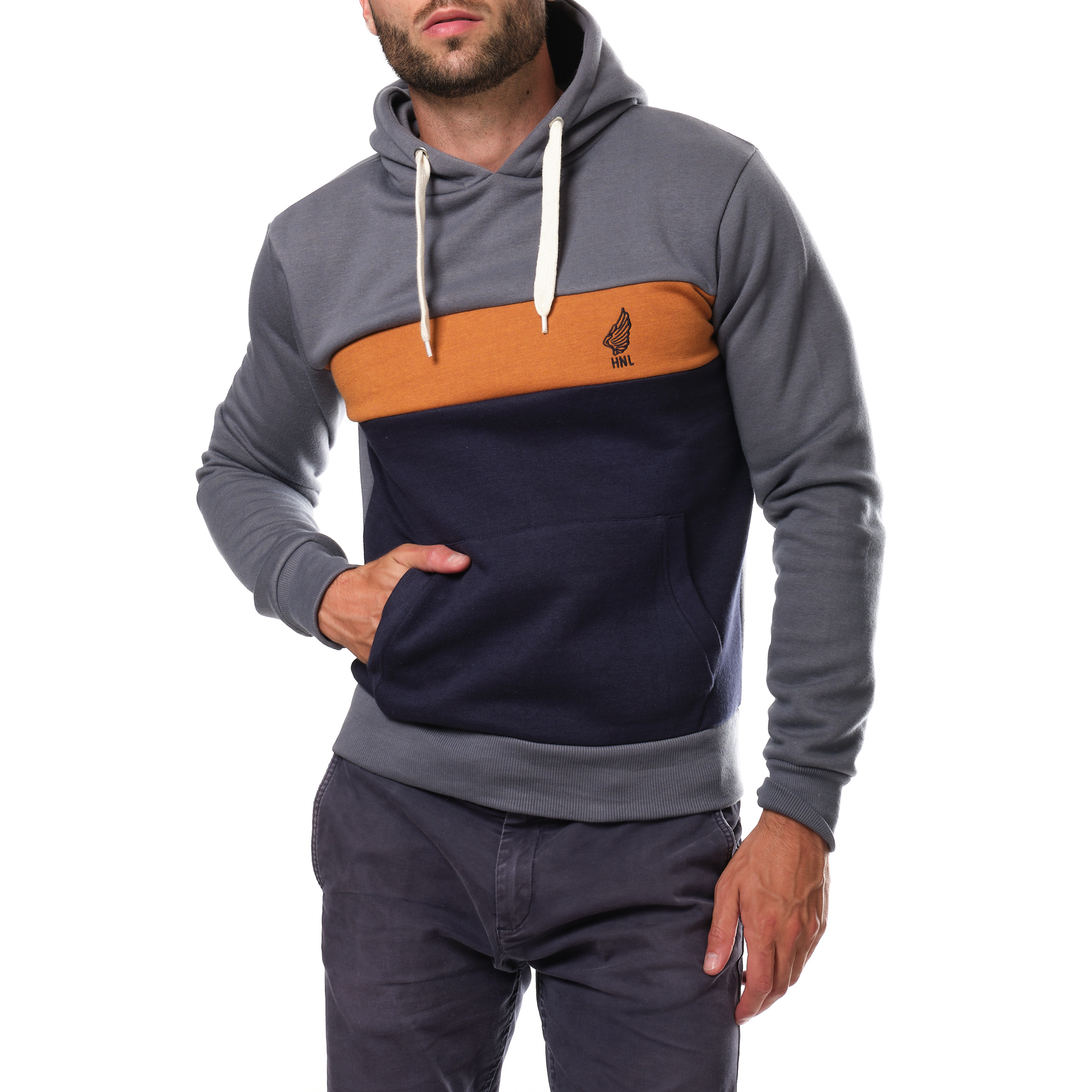 Grossiste Hopenlife - Sweat à capuche bicolore avec logo