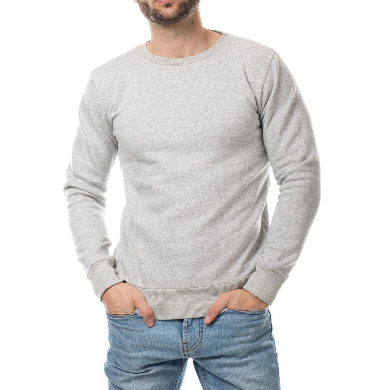 Großhändler Hopenlife - Einfarbiges Baumwoll-Sweatshirt mit Rundhalsausschnitt