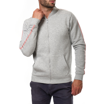Großhändler Hopenlife - Reißverschluss-Sweatshirt mit rotem Streifen – Auslaufmodell Großhändler Hopenlife - Reißverschluss-Sweatshirt mit rotem Streifen – Auslaufmodell