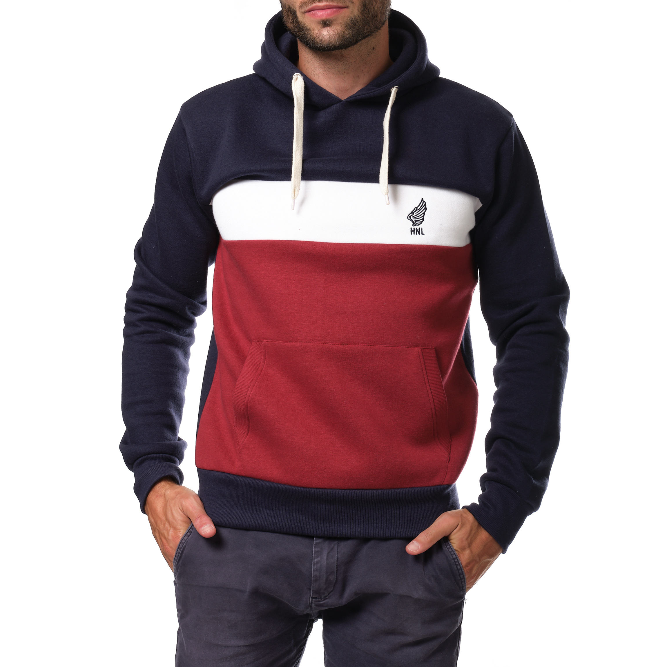 Grossiste Hopenlife - Sweat à capuche bicolore avec logo