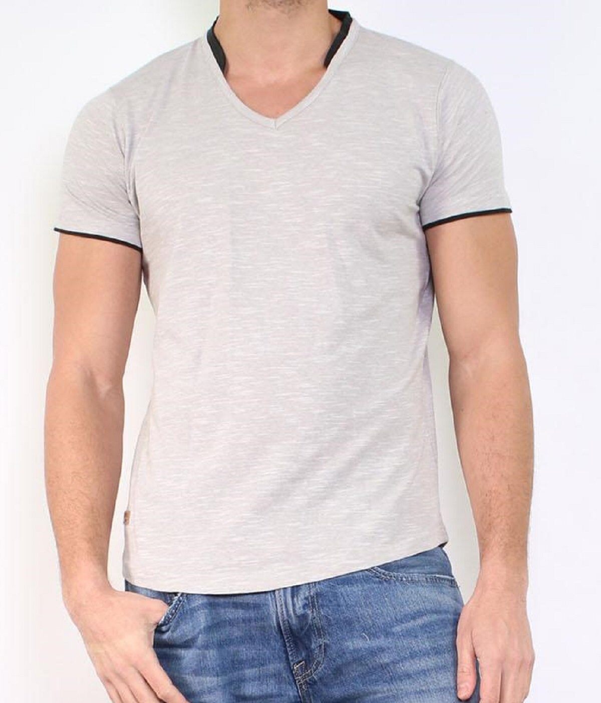 Wholesaler Hopenlife - V-neck T-shirt with faux finishes