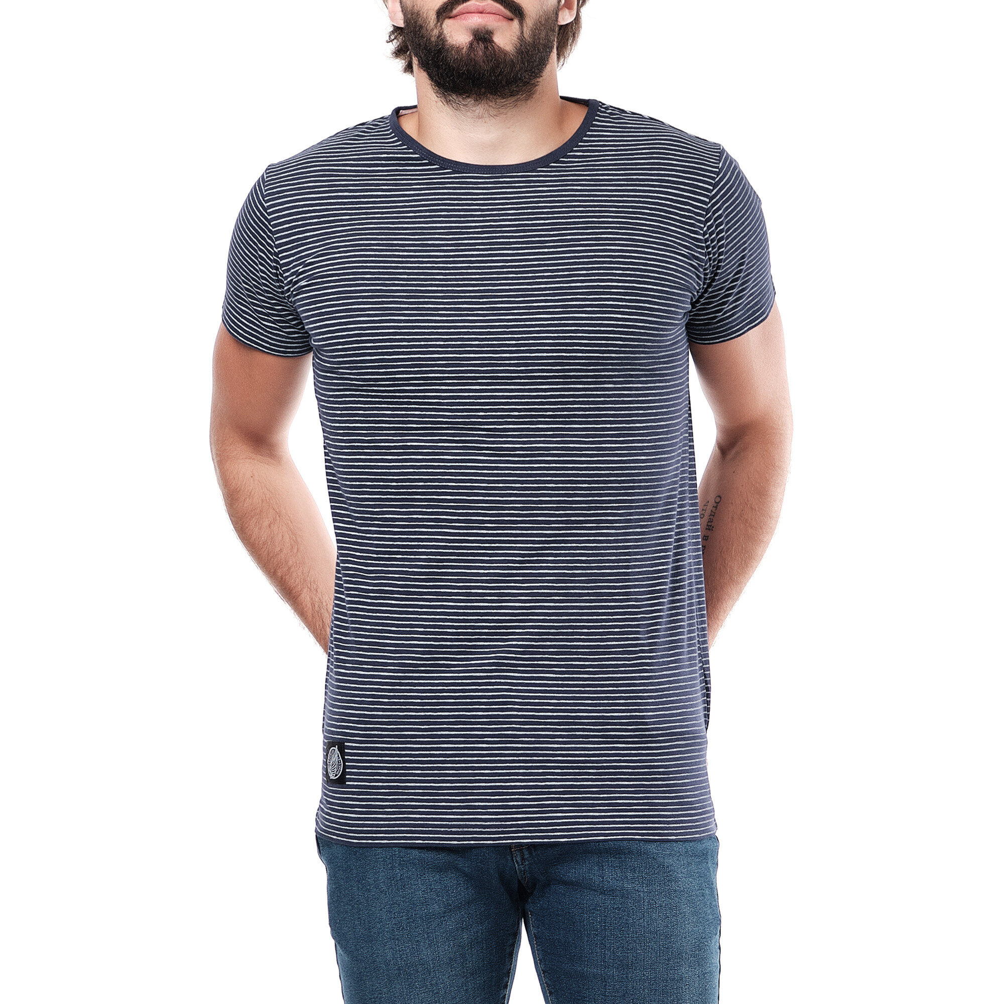 Grossiste Hopenlife - T-shirt à rayure manches courtes col rond , fin de série