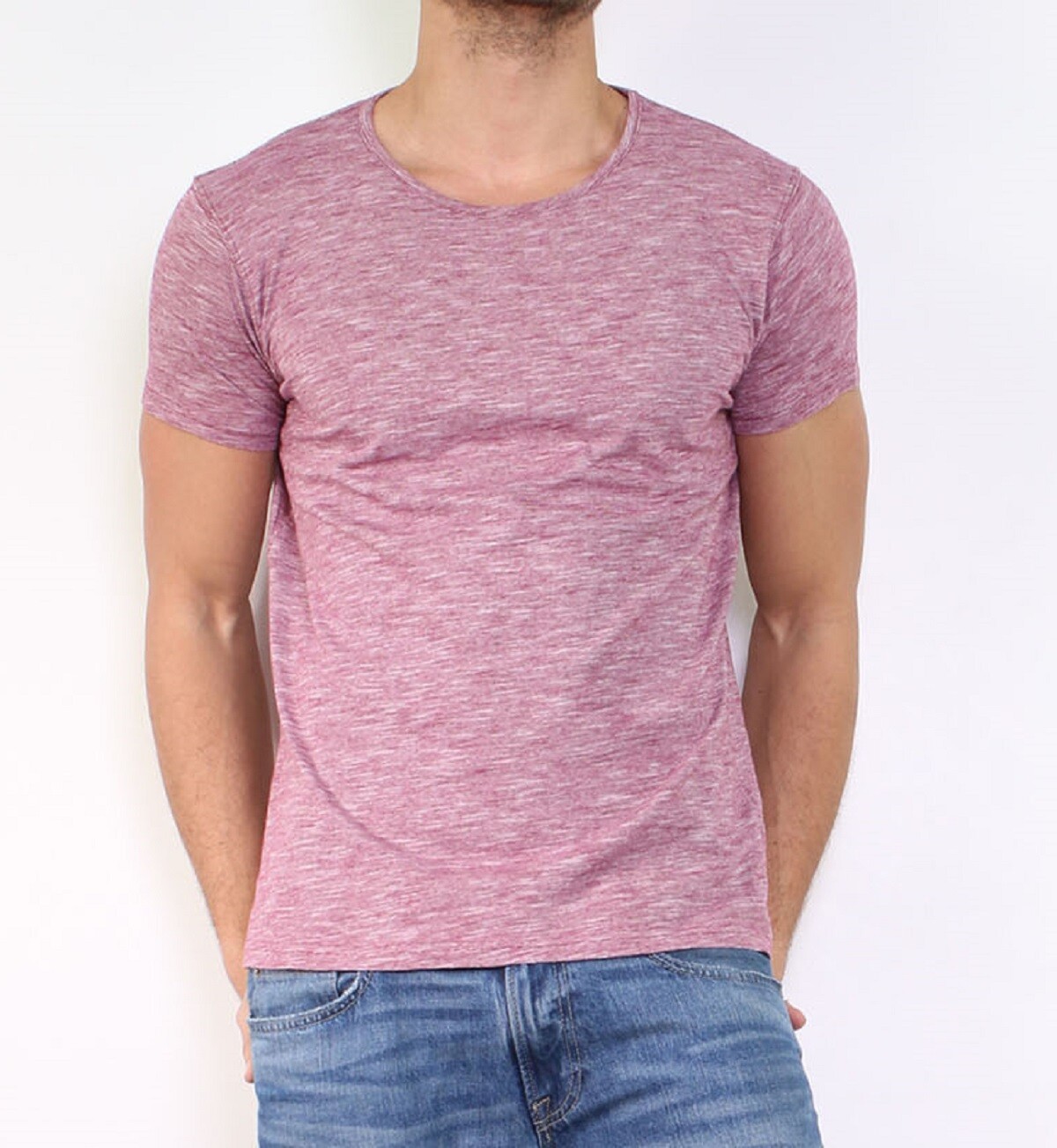 Wholesaler Hopenlife - Crew neck T-shirt with a marled effect