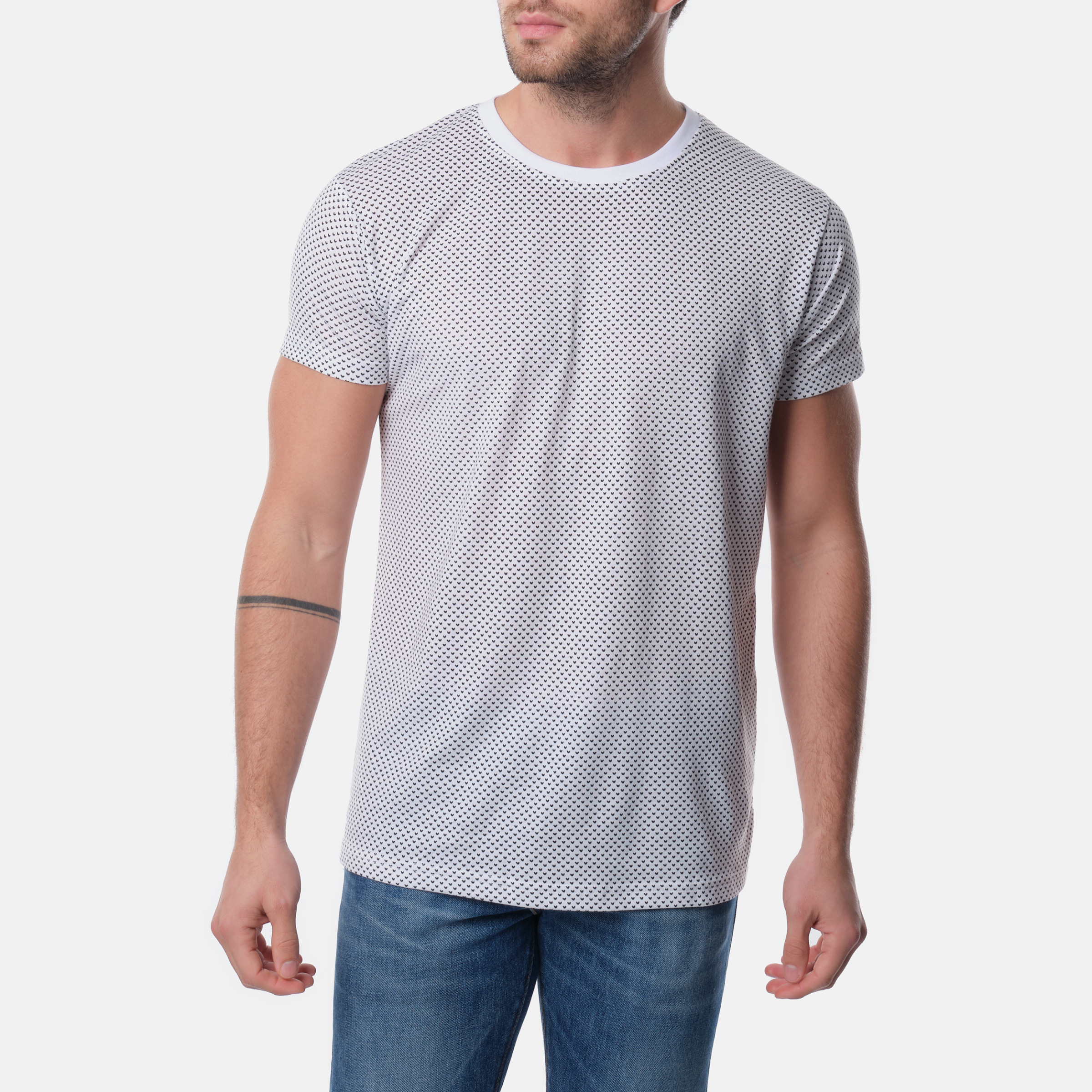 Großhändler Hopenlife - Gemustertes T-Shirt mit Rundhalsausschnitt