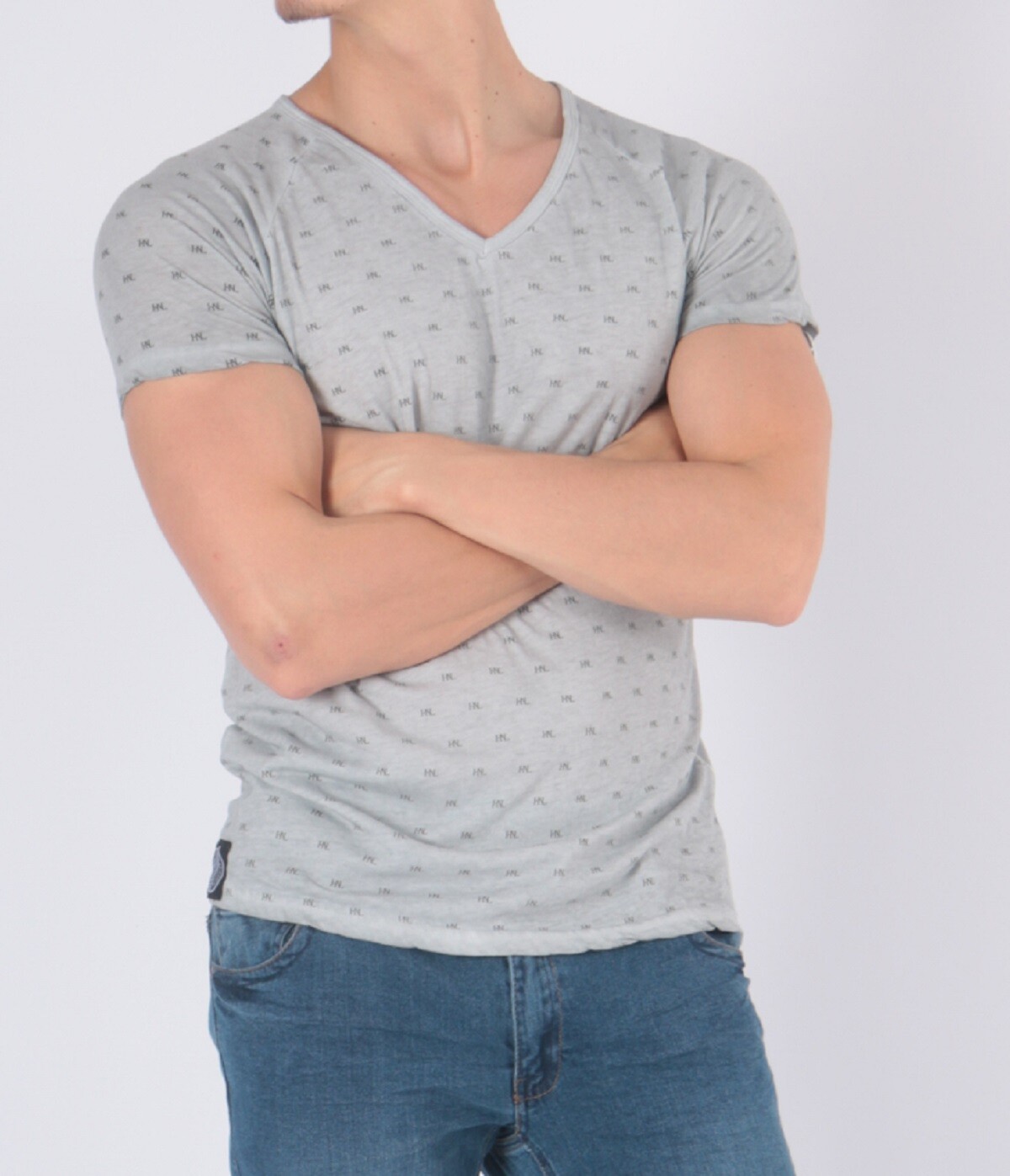 Wholesaler Hopenlife - V-neck HNL T-shirt with washed effect