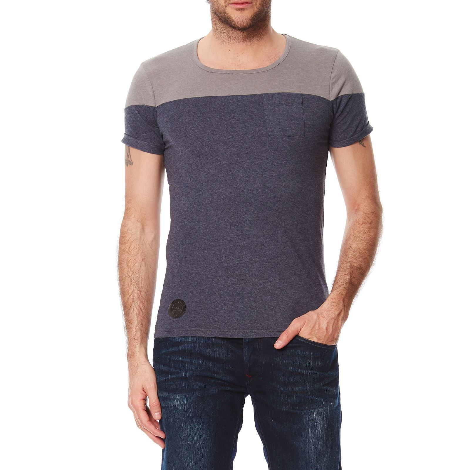 Großhändler Hopenlife - Das zweifarbige T-Shirt mit Brusttasche