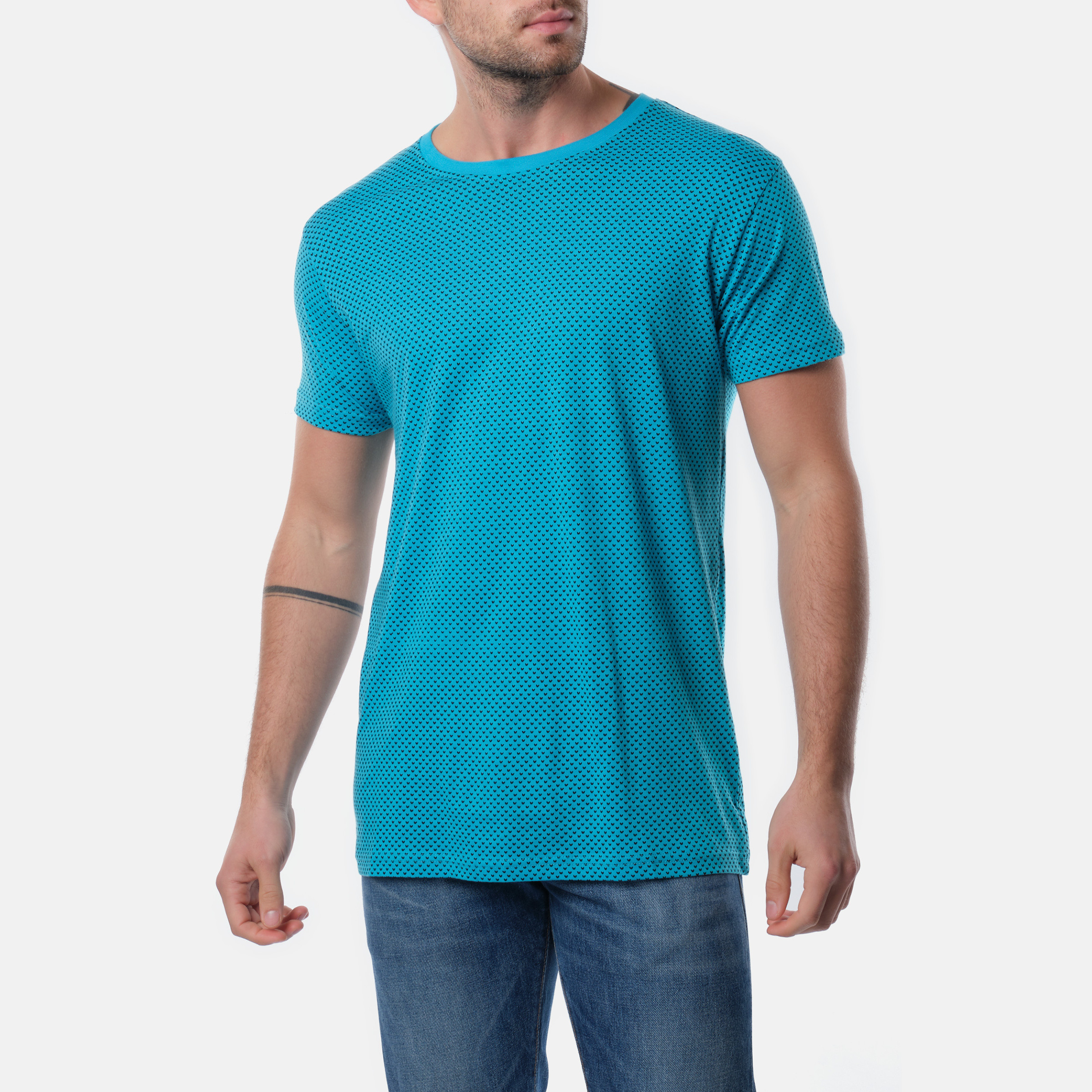 Großhändler Hopenlife - Gemustertes T-Shirt mit Rundhalsausschnitt