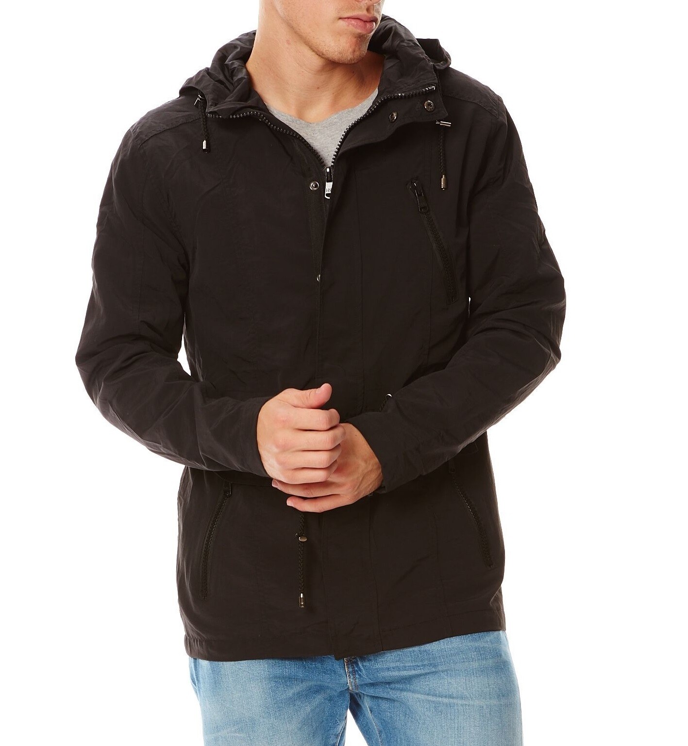 Grossiste Hopenlife - Coupe-vent uni à capuche en polyester