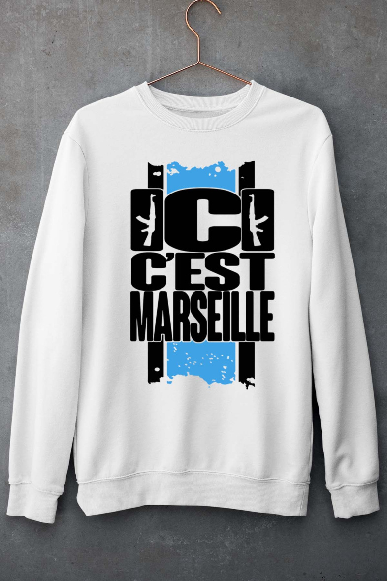 Wholesaler I.A.L.D FRANCE - blue cat round neck sweater
