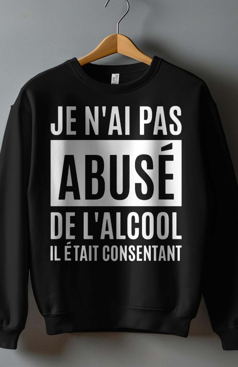 Grossista I.A.L.D FRANCE - Felpa da uomo con scollo rotondo - alcol abusato