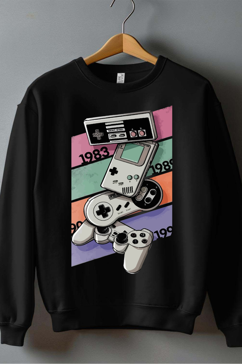 Grossista I.A.L.D FRANCE - Felpa da uomo con girocollo Nintendo Controller