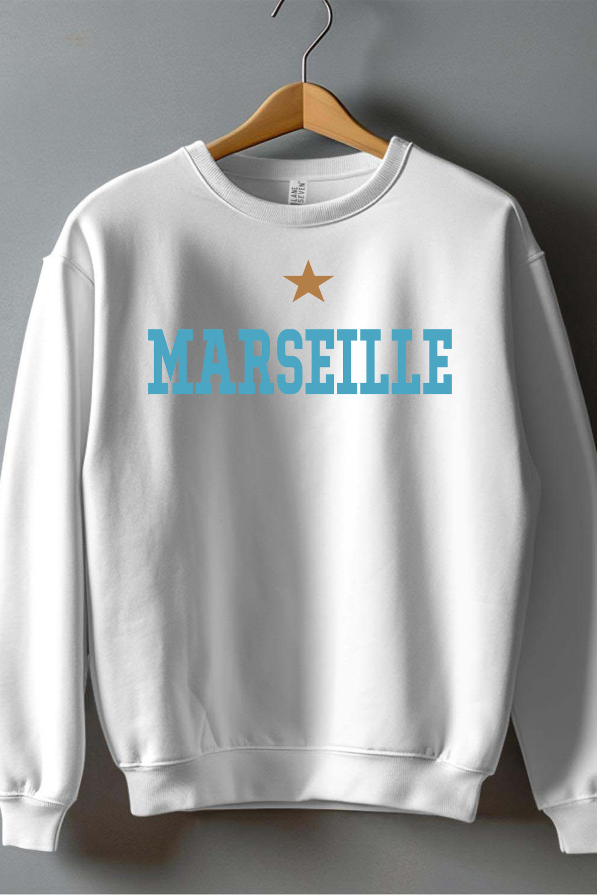 Grossista I.A.L.D FRANCE - marseille 1 stella - Felpa da uomo con scollo rotondo