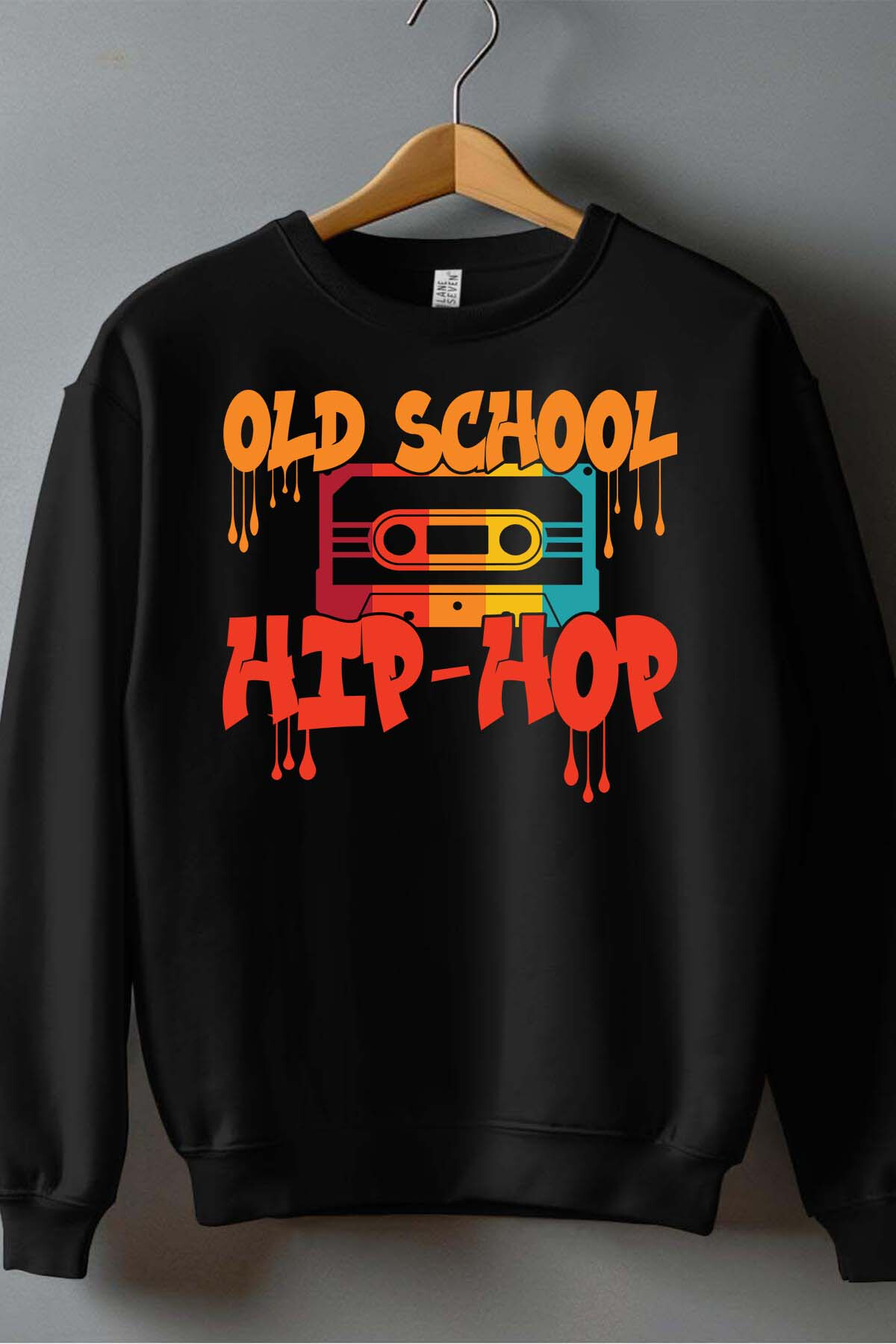 Grossista I.A.L.D FRANCE - Hip Hop Old School - Felpa da uomo con scollo rotondo