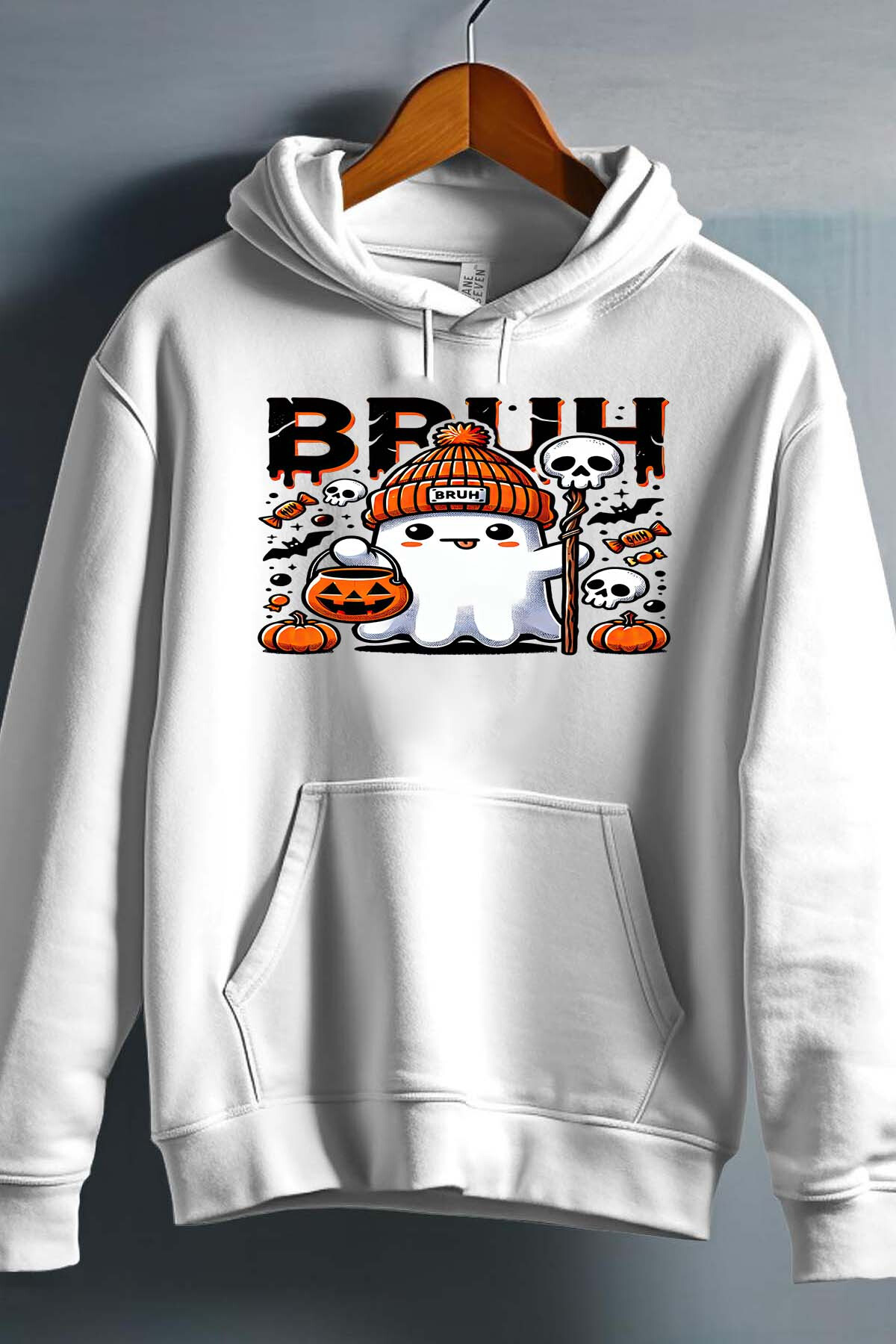 Grossista I.A.L.D FRANCE - Bruh Halloween - Felpa con cappuccio uomo