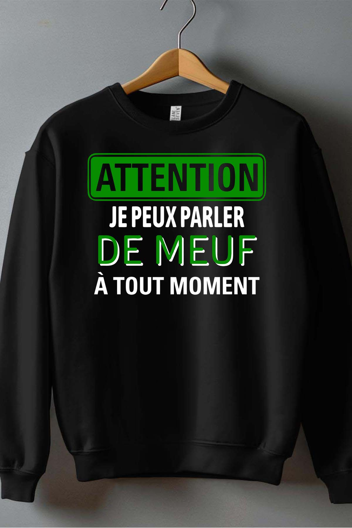 Grossiste I.A.L.D FRANCE - A tout moment meuf - Sweat Col Rond Homme