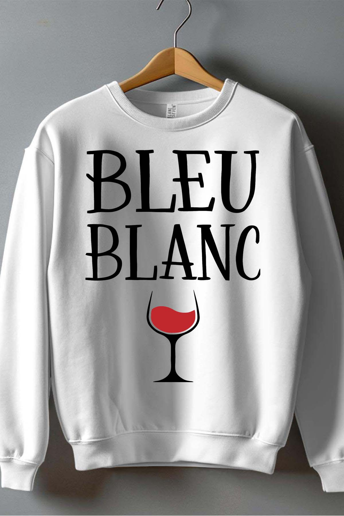 Grossiste I.A.L.D FRANCE - Bleu blanc verre - Sweat Col Rond Homme