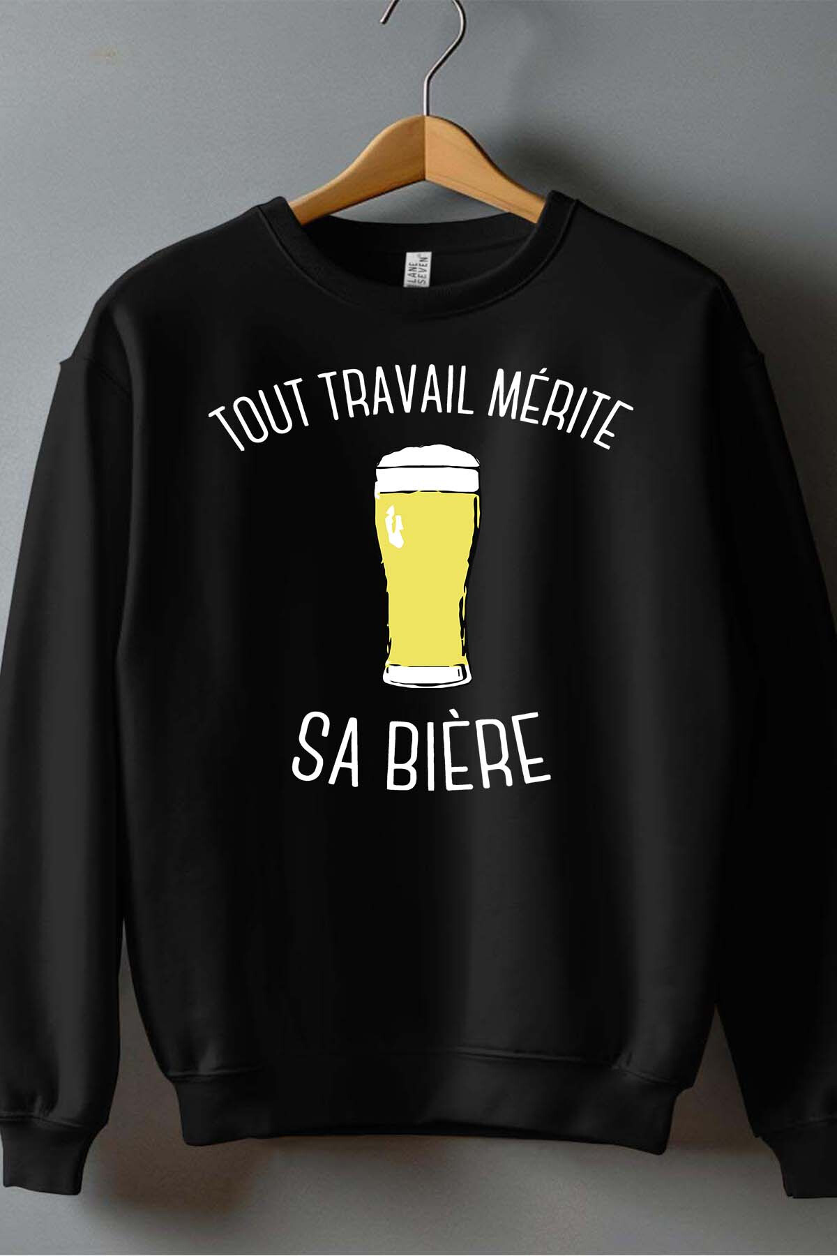 Grossista I.A.L.D FRANCE - Lavora la tua birra - Felpa da uomo con scollo rotondo