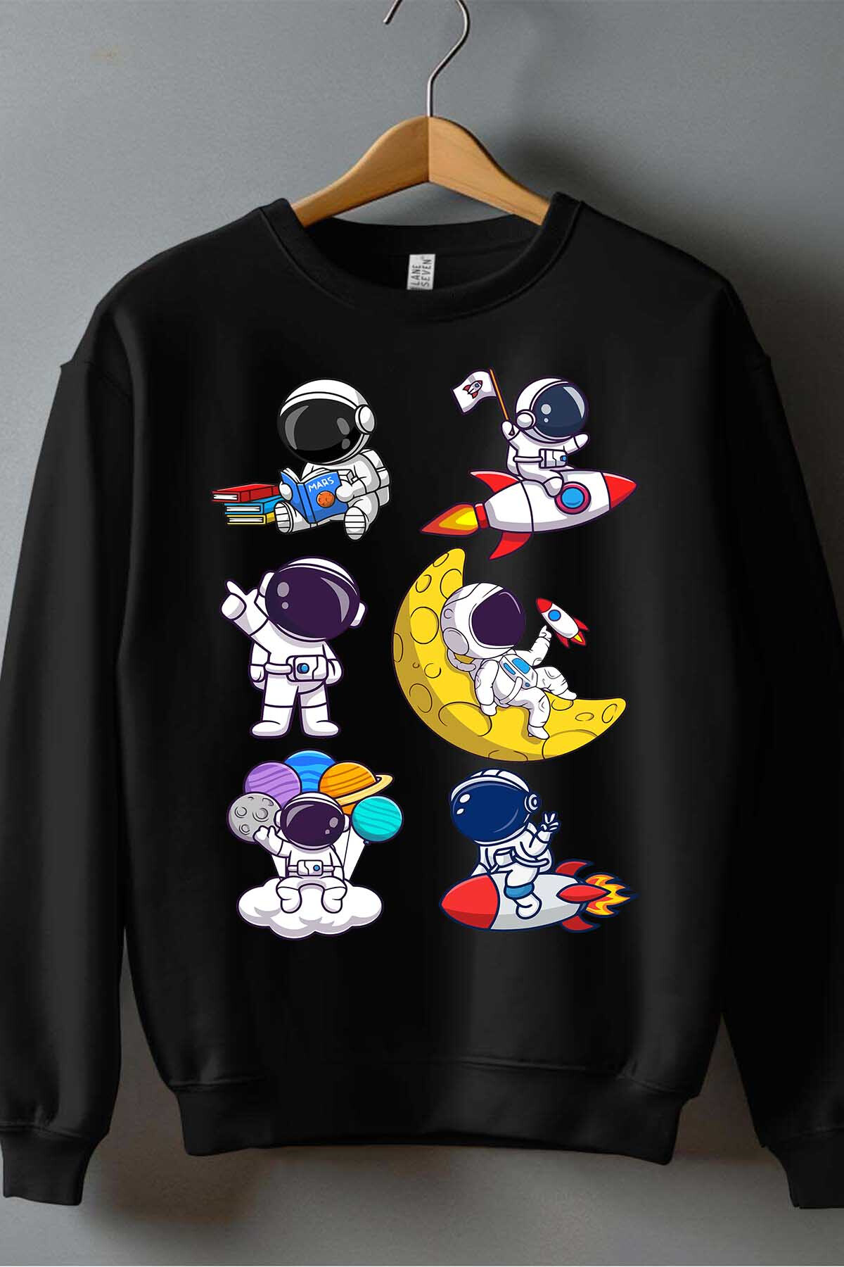 Grossista I.A.L.D FRANCE - Felpa da uomo multi-astronauti con scollo rotondo